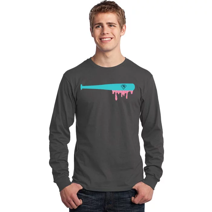 Baseball Bat Sprinkle Drip Tall Long Sleeve T-Shirt