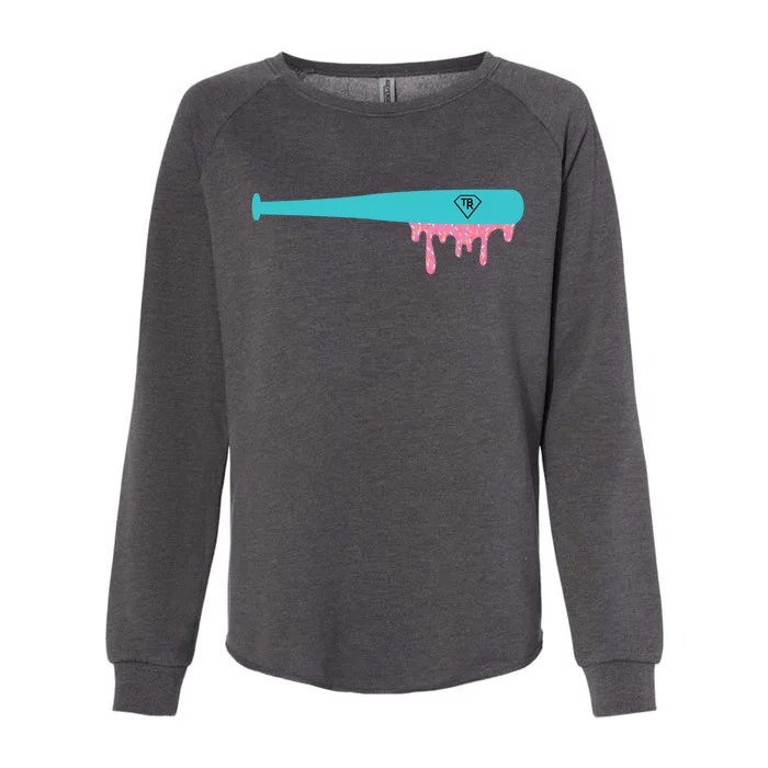 Baseball Bat Sprinkle Drip Womens California Wash Sweatshirt