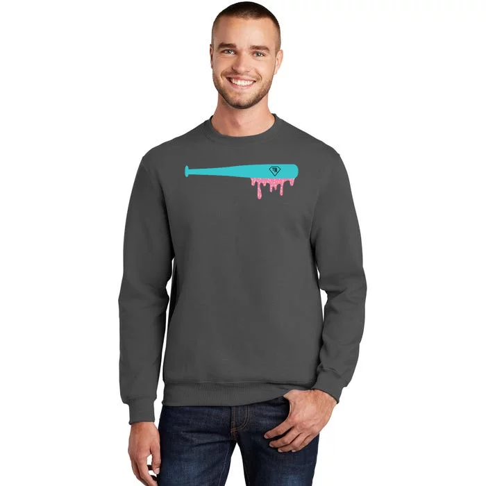 Baseball Bat Sprinkle Drip Tall Sweatshirt