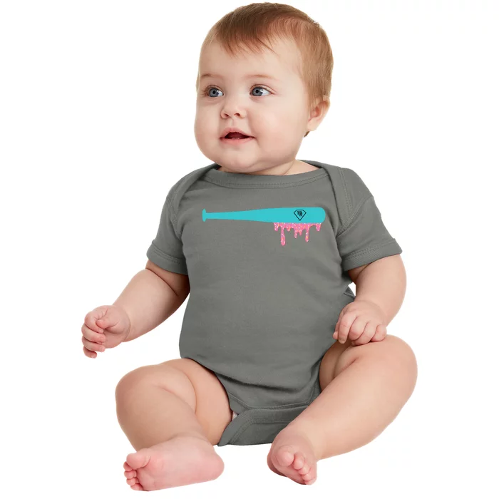 Baseball Bat Sprinkle Drip Baby Bodysuit