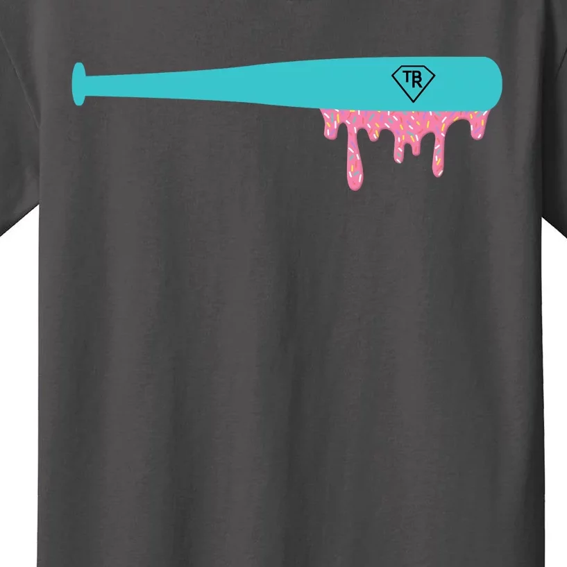 Baseball Bat Sprinkle Drip Kids T-Shirt