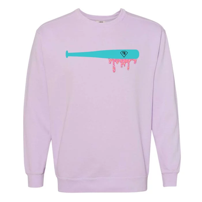 Baseball Bat Sprinkle Drip Garment-Dyed Sweatshirt