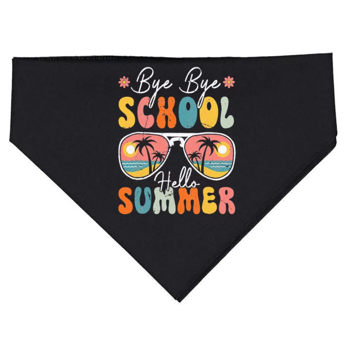 Bye Bye School Hello Pool Happy Last Day Of School Senior USA-Made Doggie Bandana