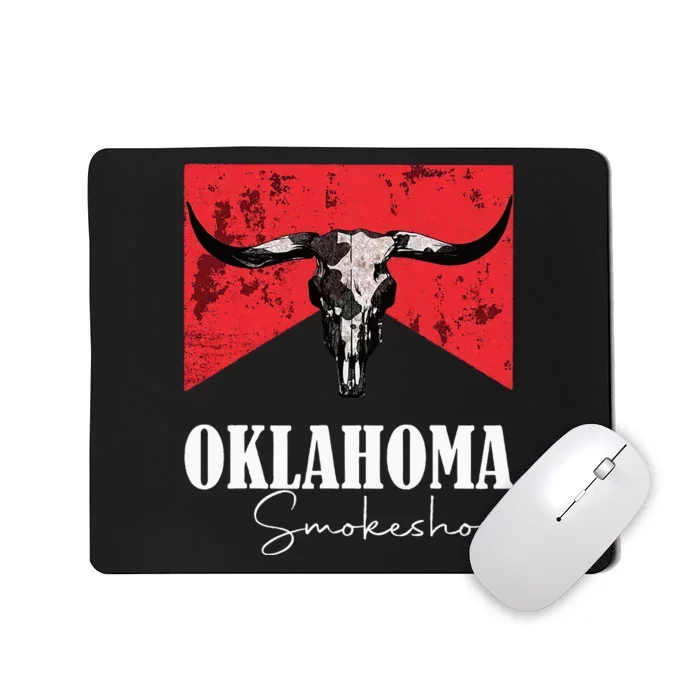 Boho Bull Skull Cow Oklahoma Smokeshow Western Mousepad