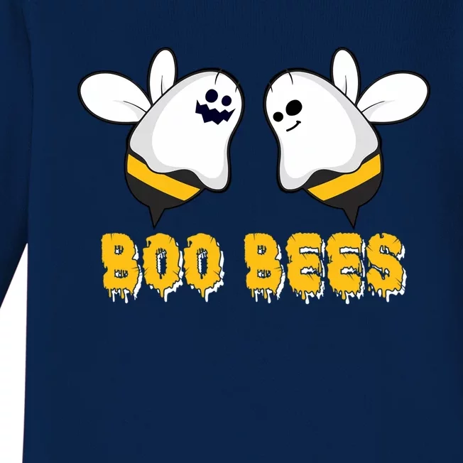 Boo Bees Scary Halloween Ghost Boo Bee Lovers Halloween Funny Gift Baby Long Sleeve Bodysuit