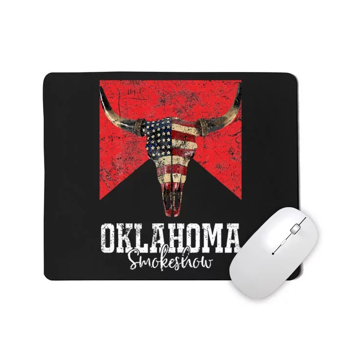 Boho Bull Skull Cow Smokeshow Western Country Mousepad