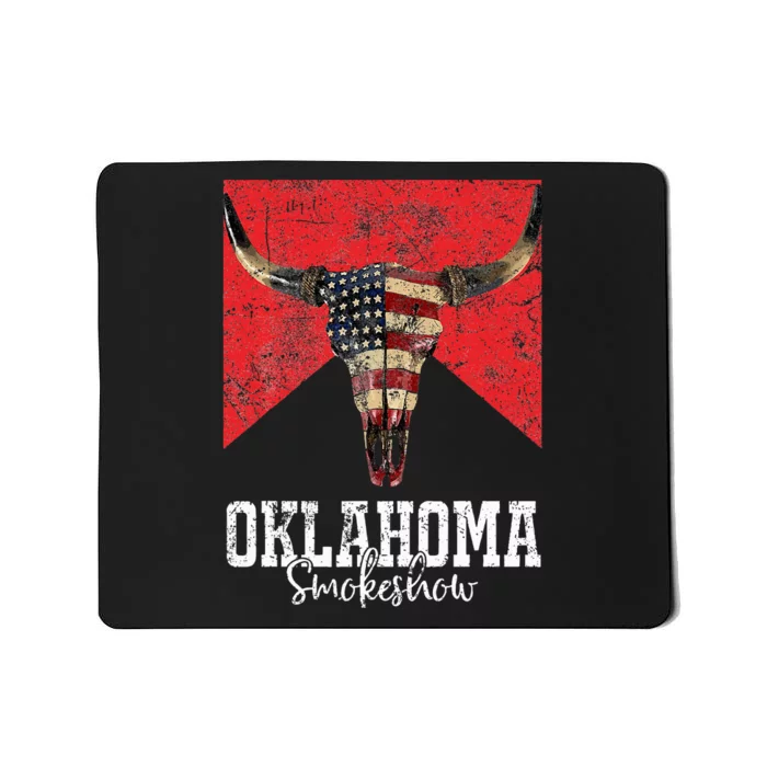 Boho Bull Skull Cow Smokeshow Western Country Mousepad