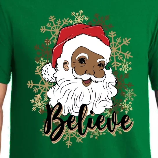 Black Believe Santa Claus Fun African American Santa Pajama Set