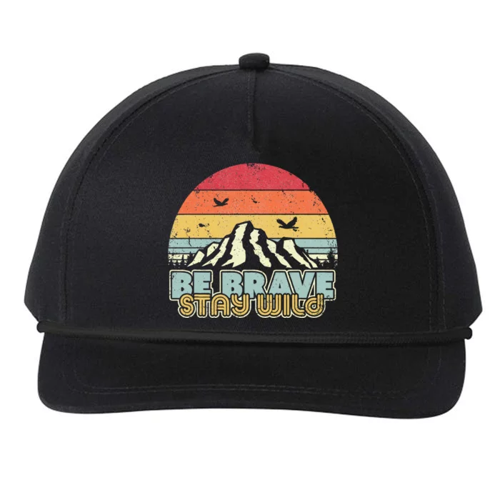 Be Brave Stay Wild Retro Style Outdoors Snapback Five-Panel Rope Hat