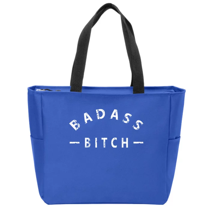 Badass Bitch Strong Hooded Gift Zip Tote Bag