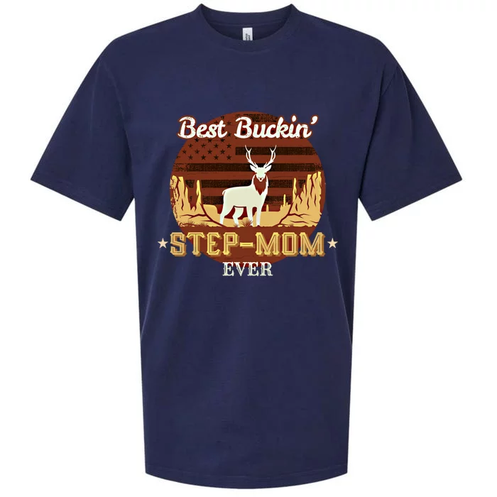 Best Buckin Stepgiftmom Ever Funny Hunting Family Gift Sueded Cloud Jersey T-Shirt