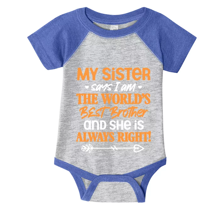 Best Brother Sister Sibling Gift Infant Baby Jersey Bodysuit