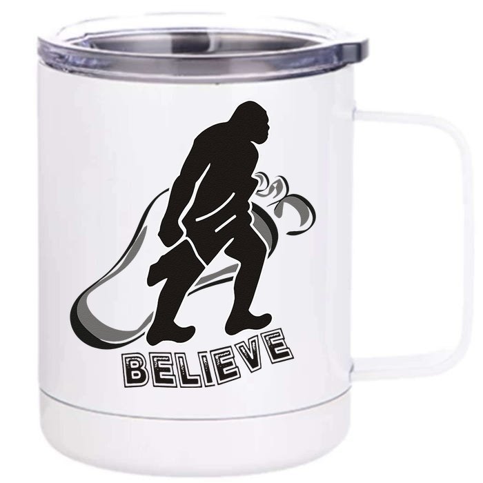 Believe Bigfoot Spooky Foot Halloween Costume For All Front & Back 12oz Stainless Steel Tumbler Cup