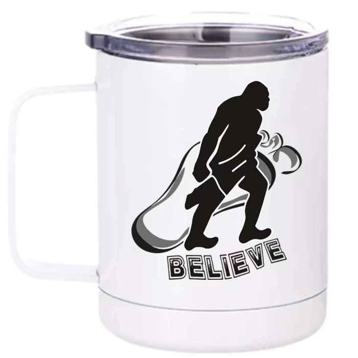 Believe Bigfoot Spooky Foot Halloween Costume For All Front & Back 12oz Stainless Steel Tumbler Cup