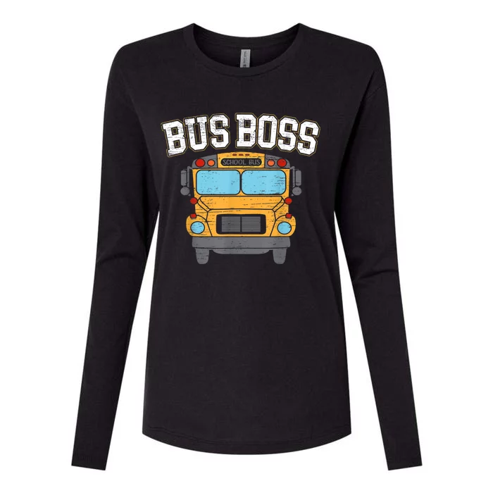 Bus Boss School Service Student Delivery Specialist Womens Cotton Relaxed Long Sleeve T-Shirt