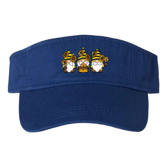 Bumbles Bee Summer Fall Gnome Honeybee And Sunflower Gnomes Gift Valucap Bio-Washed Visor