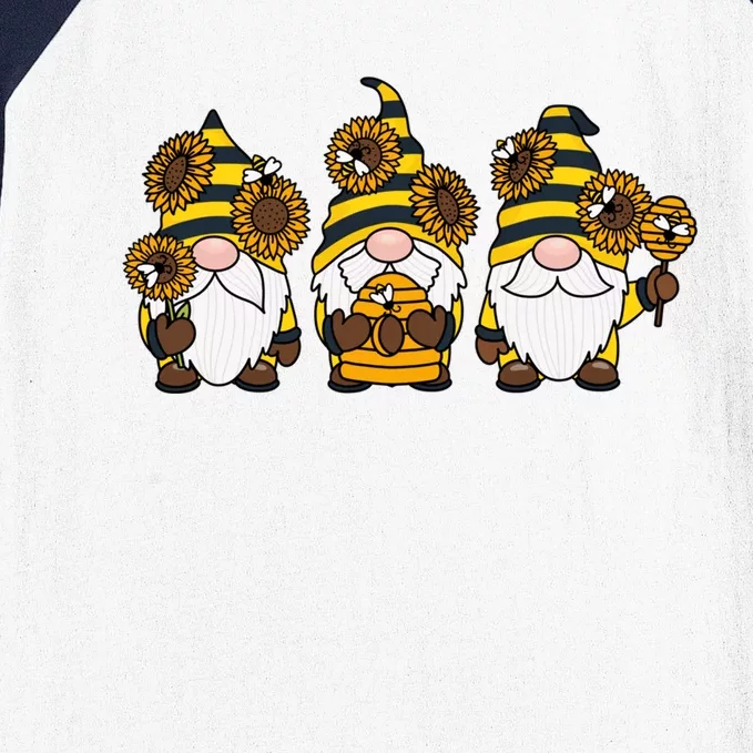 Bumbles Bee Summer Fall Gnome Honeybee And Sunflower Gnomes Gift Baseball Sleeve Shirt