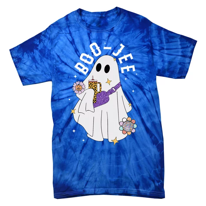 Boujee BooJee Spooky Season Cute Ghost Halloween Costume Tie-Dye T-Shirt