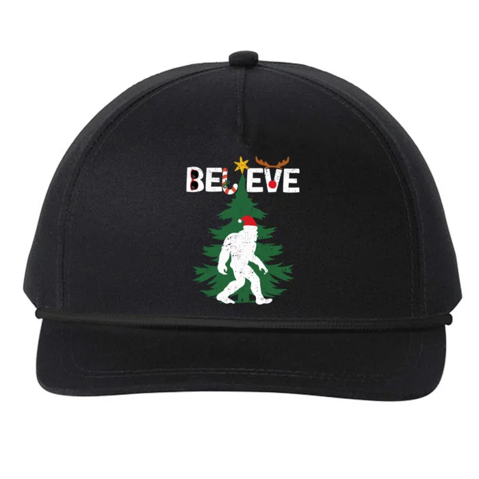 Believe Bigfoot Sasquatch Yeti Santa Hat Christmas Pajamas Snapback Five-Panel Rope Hat