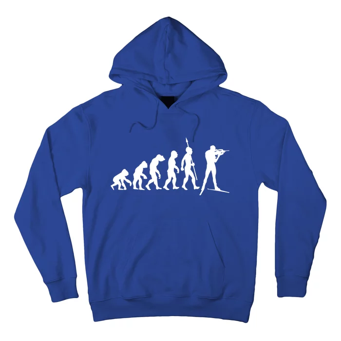 Biathlon Biathlete Shooting Ski Skiing Snow Skier Evolution Cool Gift Hoodie