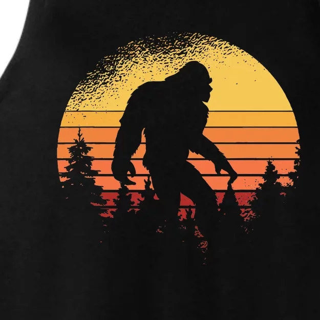 Bigfoot Believer Silhouette Sasquatch Hide And Seek Ladies Tri-Blend Wicking Tank