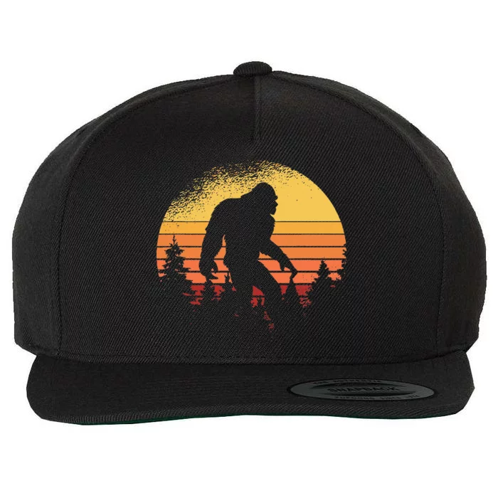 Bigfoot Believer Silhouette Sasquatch Hide And Seek Wool Snapback Cap