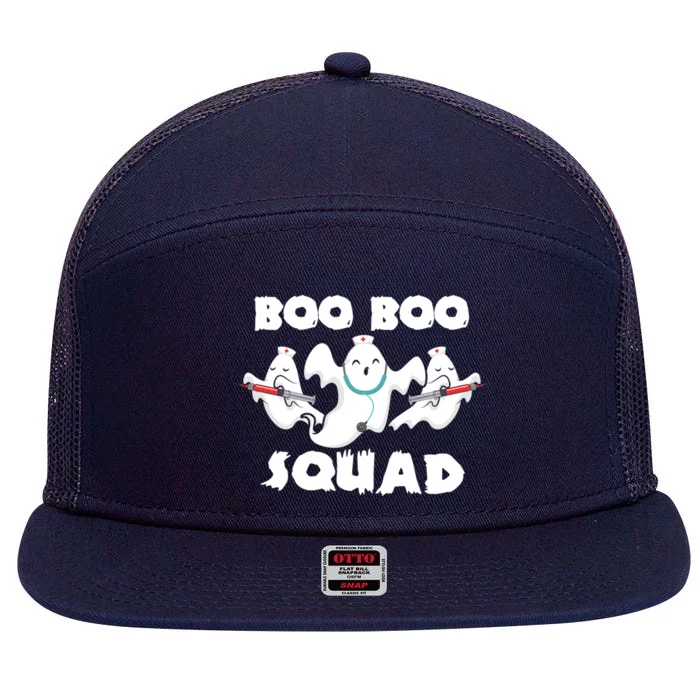 Boo Boo Squad Halloween Ghost Gift 7 Panel Mesh Trucker Snapback Hat