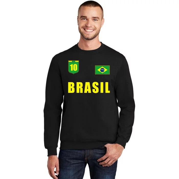 Brasil Brazil Soccer Player Jersey Flag Trikot Clothing Tall Sweatshirt