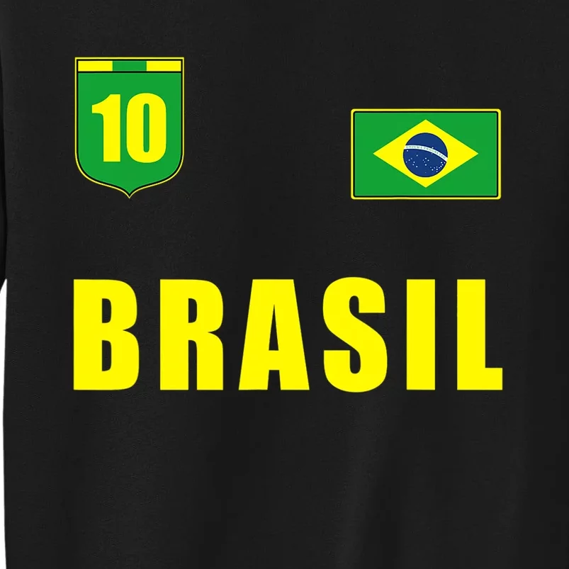 Brasil Brazil Soccer Player Jersey Flag Trikot Clothing Tall Sweatshirt