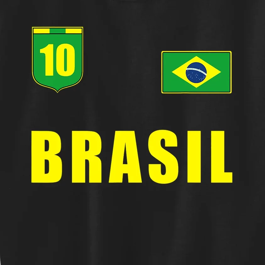 Brasil Brazil Soccer Player Jersey Flag Trikot Clothing Kids Sweatshirt