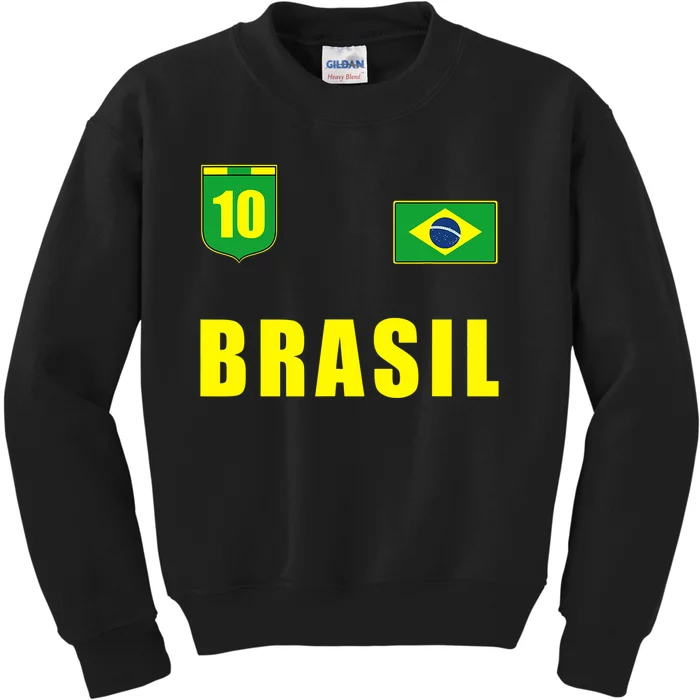 Brasil Brazil Soccer Player Jersey Flag Trikot Clothing Kids Sweatshirt