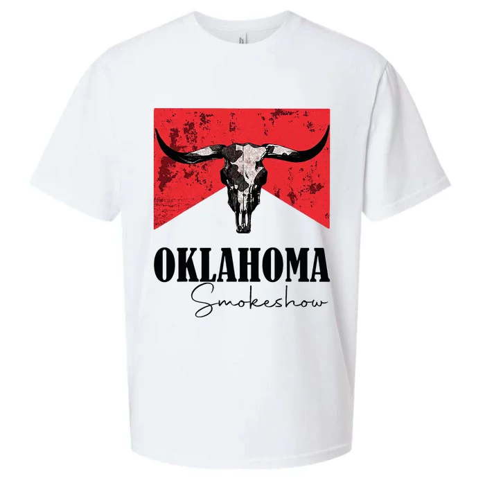 Boho Bull Skull Cow Oklahoma Smokeshow Western Country Sueded Cloud Jersey T-Shirt