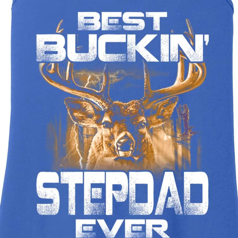 Best Buckin Stepdad Ever Deer Hunting Bucking Father Gift Ladies Essential Tank