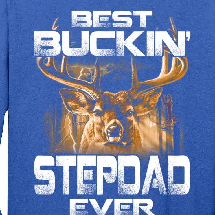 Best Buckin Stepdad Ever Deer Hunting Bucking Father Gift Tall Long Sleeve T-Shirt