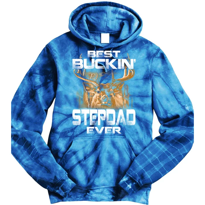 Best Buckin Stepdad Ever Deer Hunting Bucking Father Gift Tie Dye Hoodie