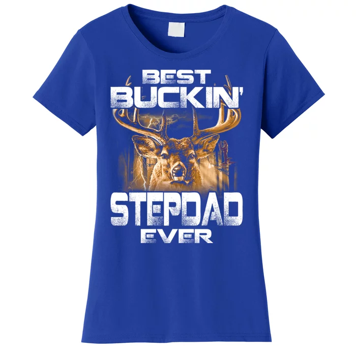 Best Buckin Stepdad Ever Deer Hunting Bucking Father Gift Women's T-Shirt