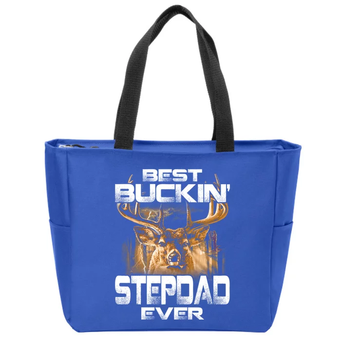 Best Buckin Stepdad Ever Deer Hunting Bucking Father Gift Zip Tote Bag