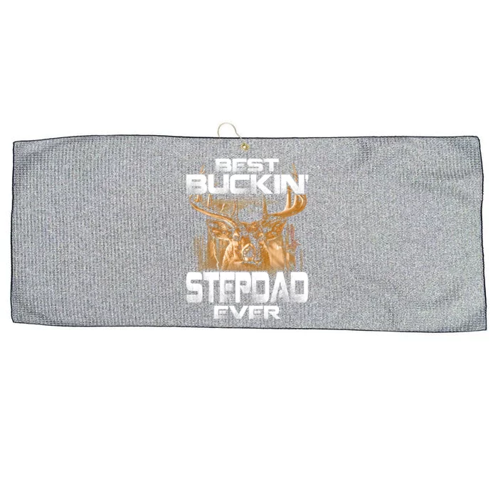 Best Buckin Stepdad Ever Deer Hunting Bucking Father Gift Large Microfiber Waffle Golf Towel