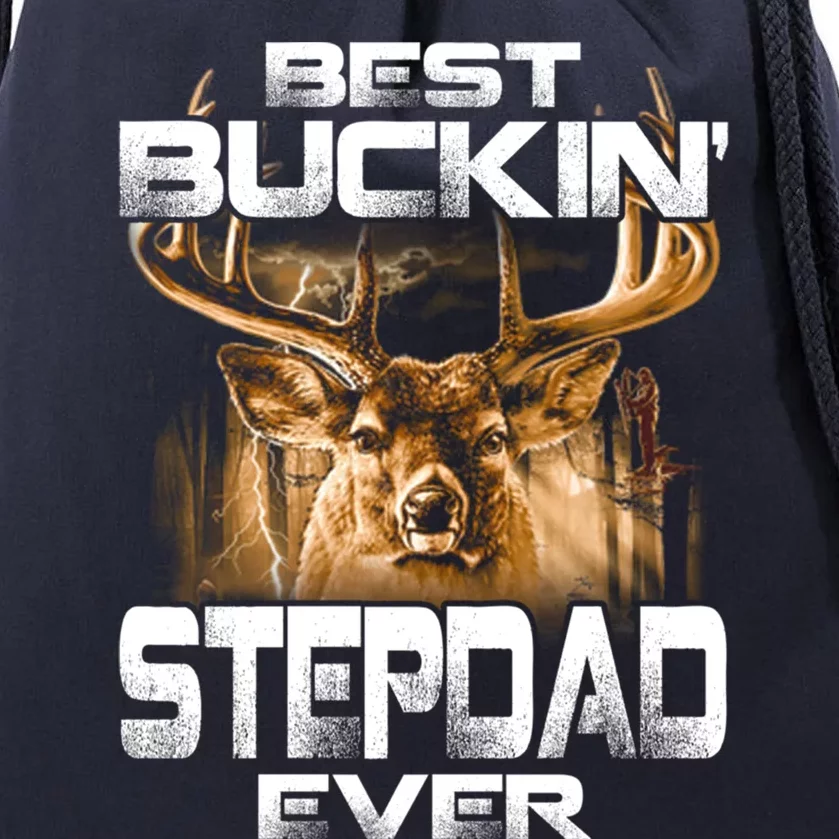 Best Buckin Stepdad Ever Deer Hunting Bucking Father Gift Drawstring Bag