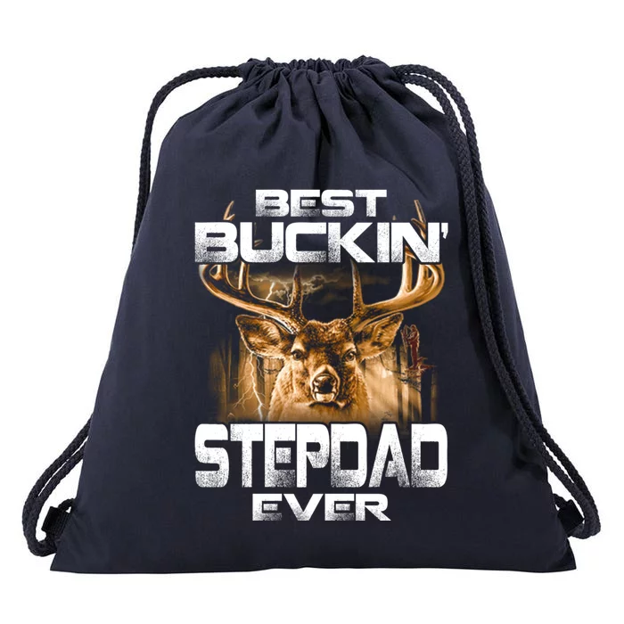 Best Buckin Stepdad Ever Deer Hunting Bucking Father Gift Drawstring Bag