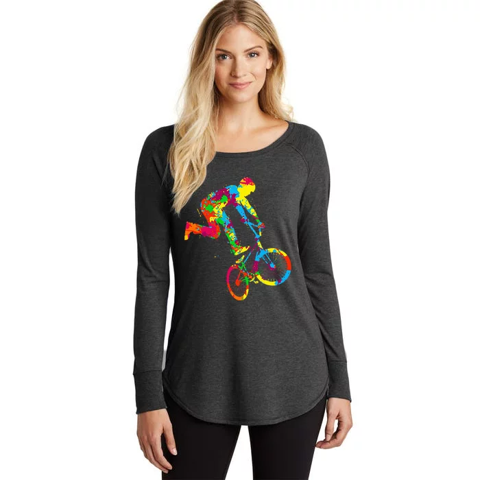 Bmx Bike Stunt Rider Children Women's Perfect Tri Tunic Long Sleeve Shirt