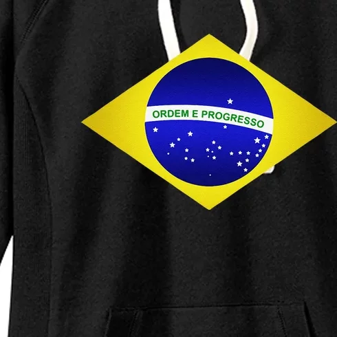 Brazil Brazilian Soccer Football Brazilian Flag Women's Fleece Hoodie