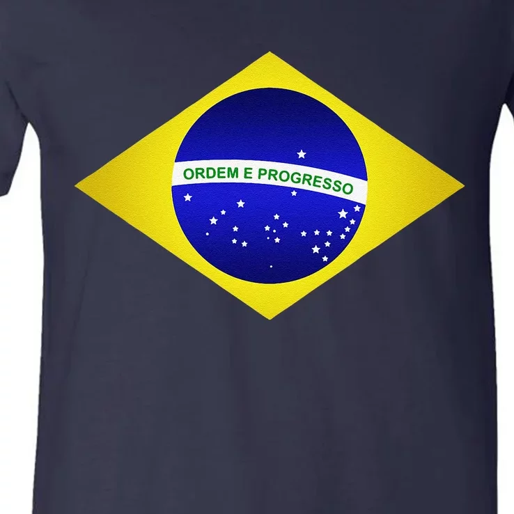 Brazil Brazilian Soccer Football Brazilian Flag V-Neck T-Shirt