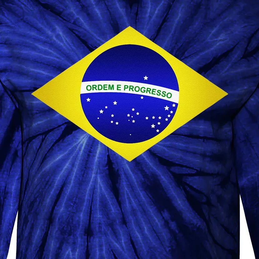 Brazil Brazilian Soccer Football Brazilian Flag Tie-Dye Long Sleeve Shirt