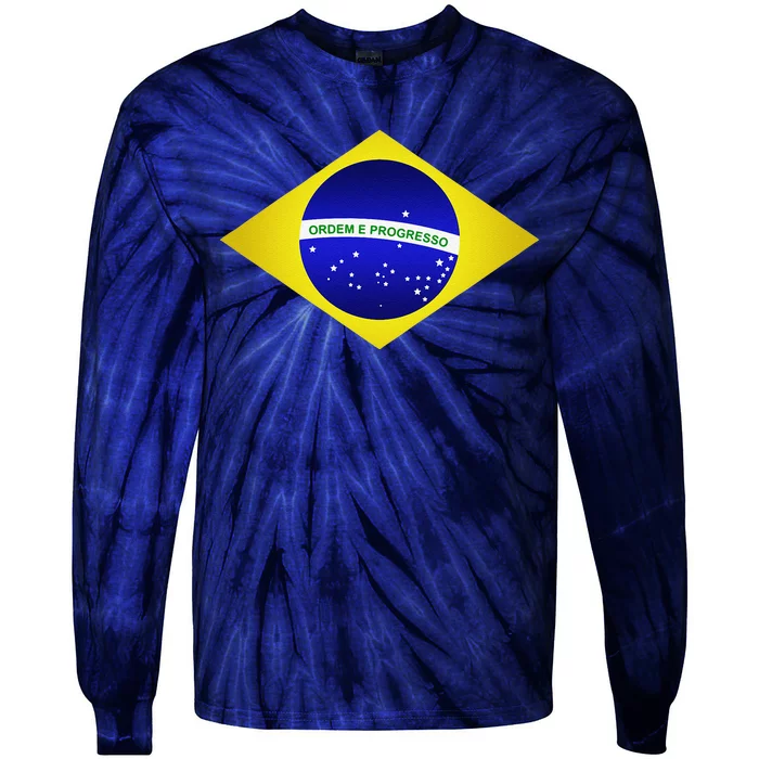 Brazil Brazilian Soccer Football Brazilian Flag Tie-Dye Long Sleeve Shirt