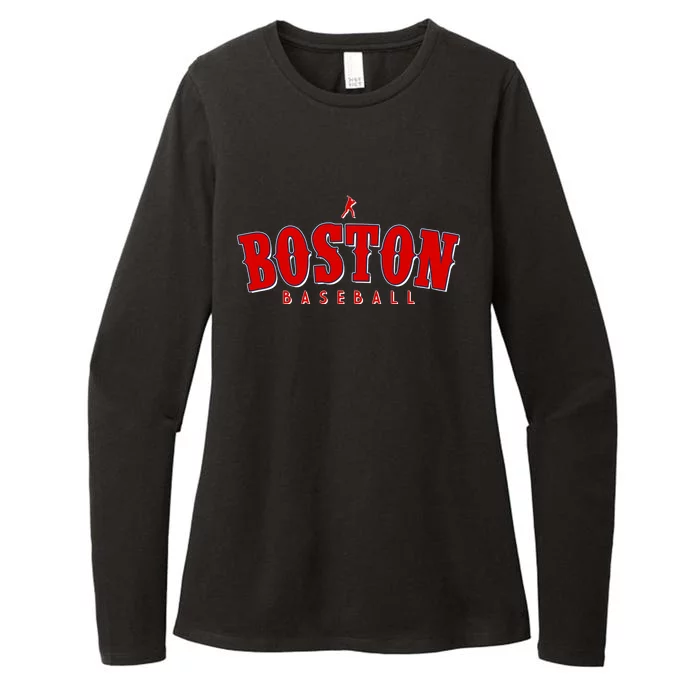 Boston Baseball Sports Fan Womens CVC Long Sleeve Shirt