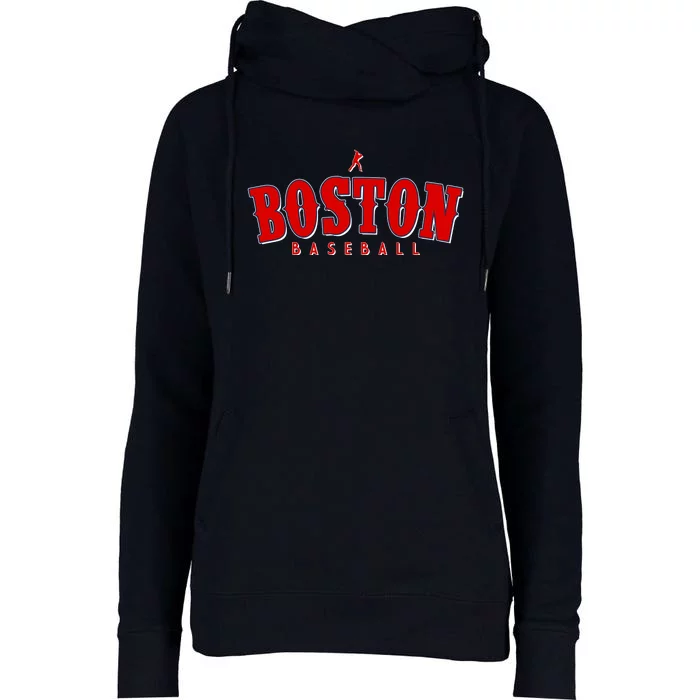 Boston Baseball Sports Fan Womens Funnel Neck Pullover Hood