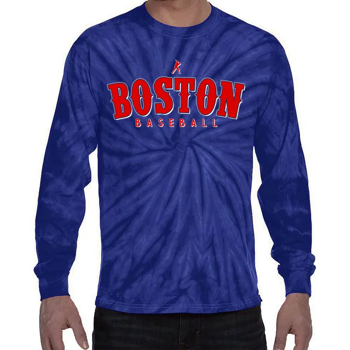 Boston Baseball Sports Fan Tie-Dye Long Sleeve Shirt