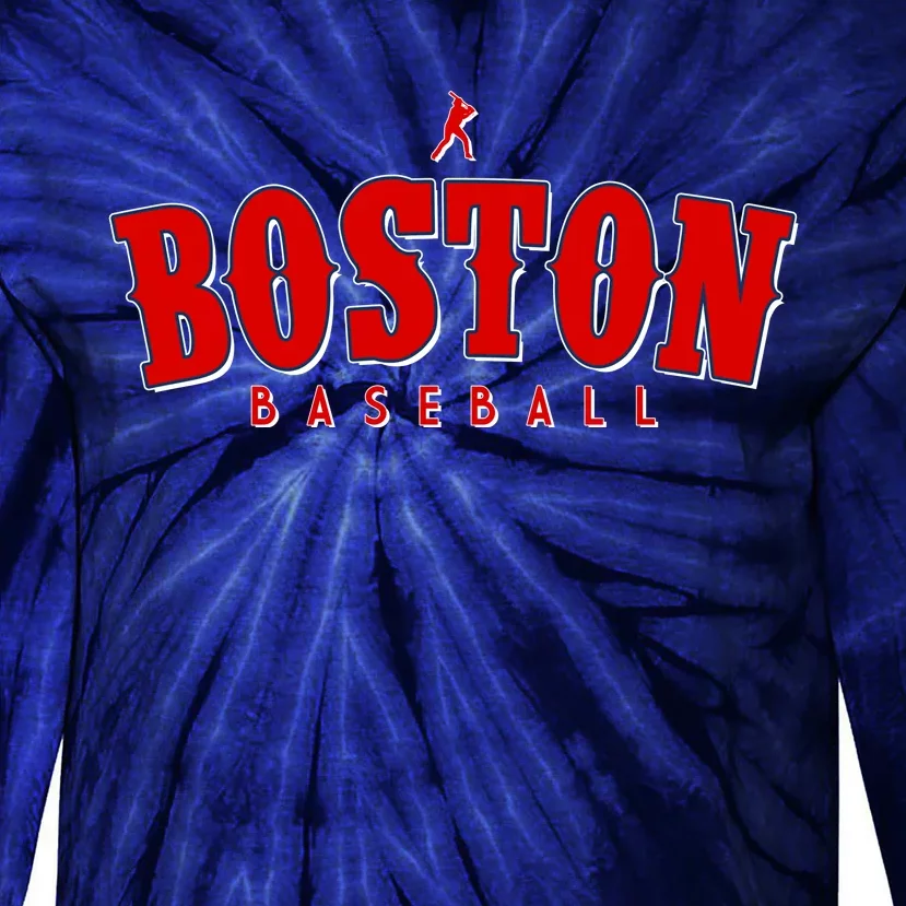 Boston Baseball Sports Fan Tie-Dye Long Sleeve Shirt