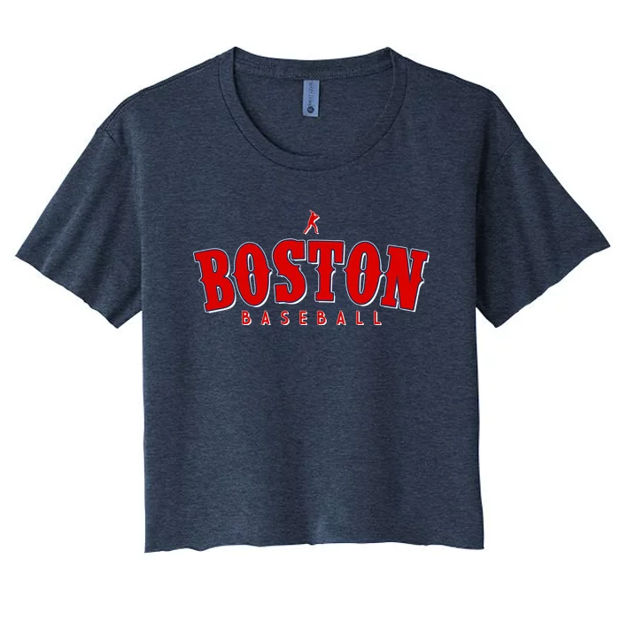 Boston Baseball Sports Fan Women's Crop Top Tee